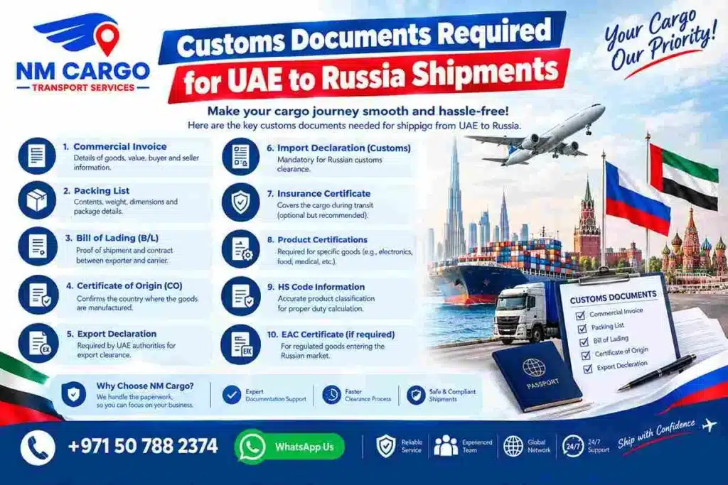 Customs- Documents- Required -for- UAE -to- Russia Shipments​