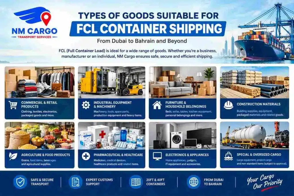 FCL Container Shipping- to- Bahrain from Dubai