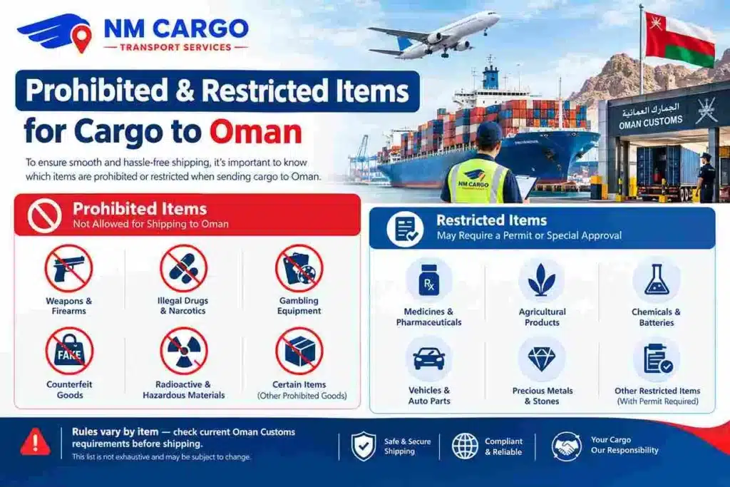 Prohibited & Restricted Items for Cargo to Oman